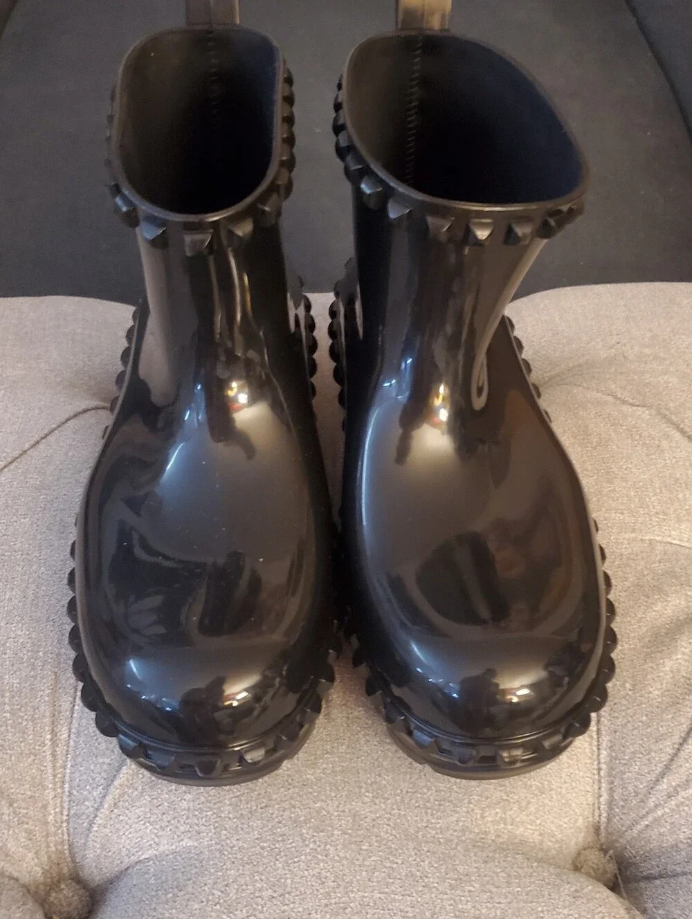 Carmen Sol Graziano Glossy Black Rain Ankle Boot